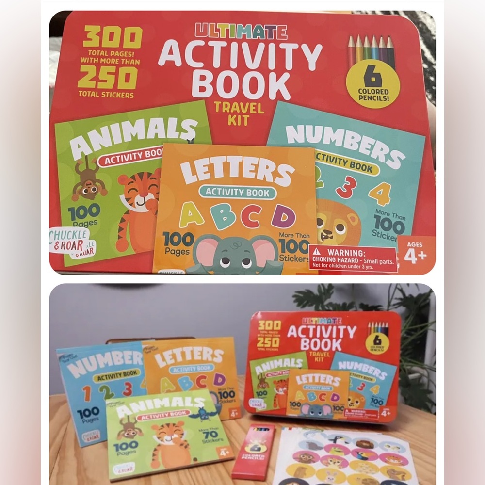 Chuckle And Roar Ultimate Activity Book Travel Kit With Stickers Animals Number